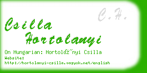 csilla hortolanyi business card